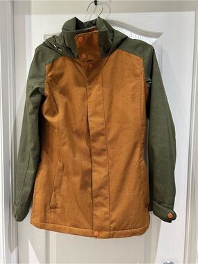 Burton Two-Tone Olive Green & Rust Ski Jacket